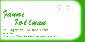 fanni kollman business card